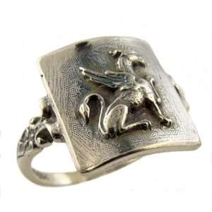   Style Sterling Silver Large Griffin Whimsy Ring (sz 8.5) Jewelry