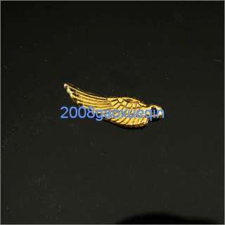 420Pcs Antiqued gold plated Wing charm pendants 17×10mm A301  