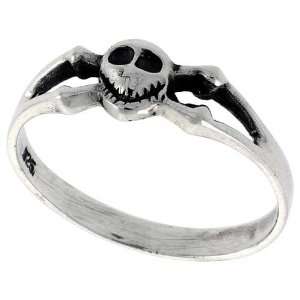  Sterling Silver Skull Ring (Available in Sizes 6 to 10 