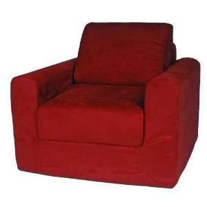   Furnishings 22232 Red Micro Suede Chair Sleeper 22232