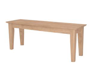   Style Bench, Dining, Seating, BE 47S Unfinished Solid Wood  