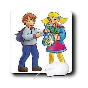   for kids   Boy and girl with small gold fish   Mouse Pads Electronics