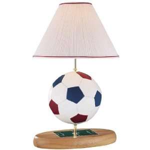   White Blue Soccer Football Sport Children Table Lamp