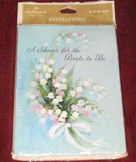   Shower Wedding Invitations Sealed Lot Bride Card Lily Valley  
