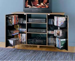 Oak Swivel/Spin TV Stand CD/DVD Media Storage Cabinet  