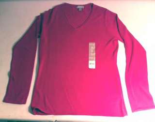 Wal Mart White Stag Fuschia V Neck Sweater Brand New  