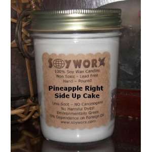  8 Ounce Soy Jar Candle with Lid Pineapple Right Side up Cake 