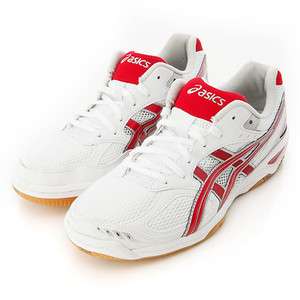 BN ASICS Rote Livre FL4 Volleyball Badminton Shoes White Red  