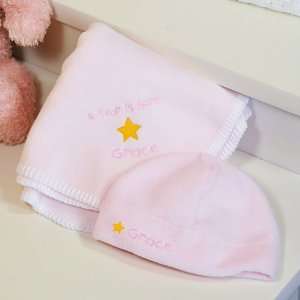  Personalized A Star is Born Baby Girl Blanket & Hat Set 