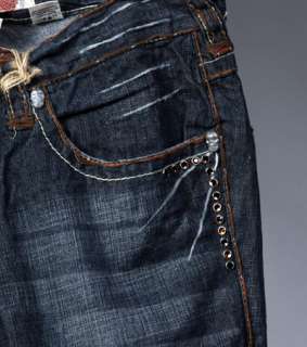 Laguna Beach Jeans Mens CORONA DEL MAR Brown Stitch w/ 1G Crystals 