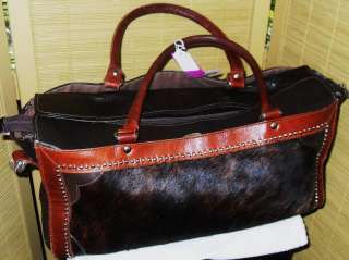 AMERICAN WEST HANDBAG DUFFLE RODEO TRAVELBAG REAL HAIR/LEATHER  