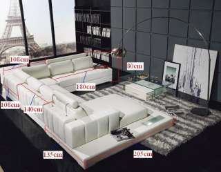 T63 Sectional Sofa WHITE Modern Italian LEATHER  