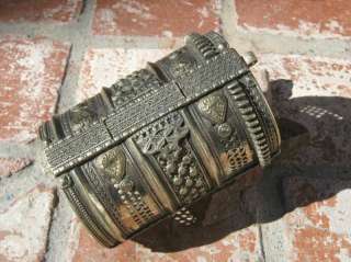 WIDE SILVER CUFF BRACELET AFGHANI TRIBAL BELLY DANCE GYPSY FREE 