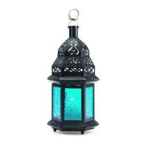  Malibu Creations Blue Glass Moroccan style Lantern Patio 