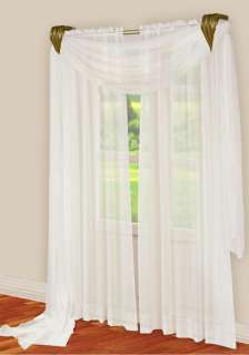Sheer Voile 6 Yard Window Scarf Valance in SPA  