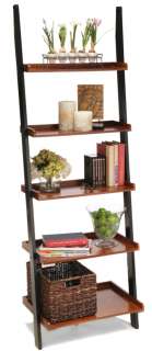  country leaning ladder bookcase wall book shelf new beautiful wooden 