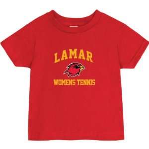 Lamar Cardinals Red Baby Womens Tennis Arch T Shirt  