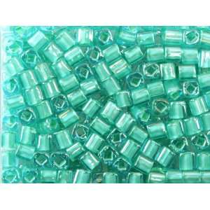  TOHO™ Bead Cube 4mm Lt Jonquil Lined Aqua 8g Bag Arts 