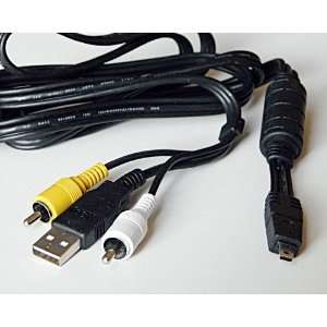  USB / AV Output Cable Mini USB 8 pin to a USB 4 pin and dual male 