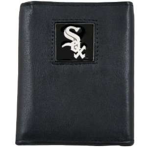  MLB Chicago White Sox Black Tri Fold Leather Executive Wallet 