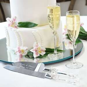  Wedding Favors Ivory Beach Champagne Flutes and Cake 