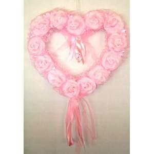   Heart Shaped Silk Wedding Wreath with Rose Flowers