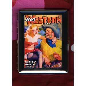  Spicy Western Stories Vintage Pulp Cover ID CIGARETTE CASE 
