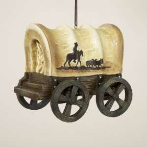   Wagon with Cowboy Silhouette Christmas Ornaments 4