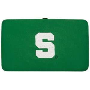   State Spartans Ladies Green Embroidered Flat Wallet